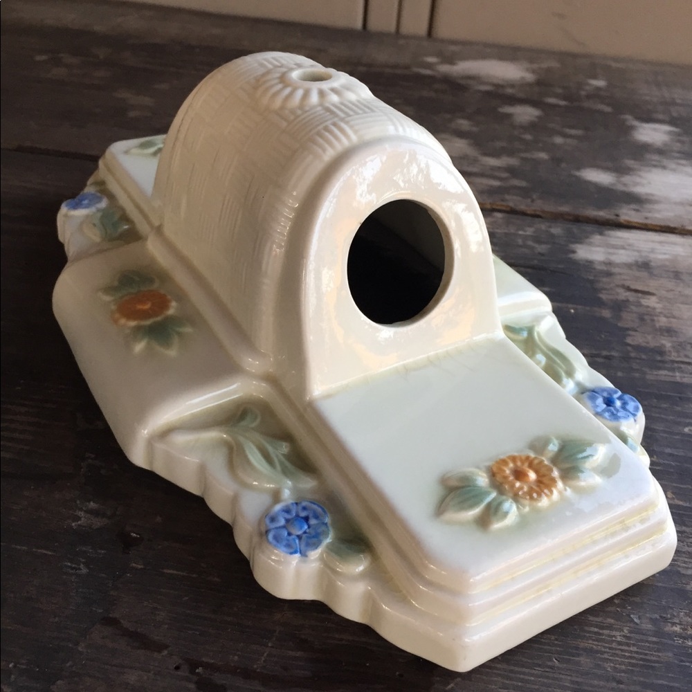 Antique Dual Light Fixture Ceramic Art Deco